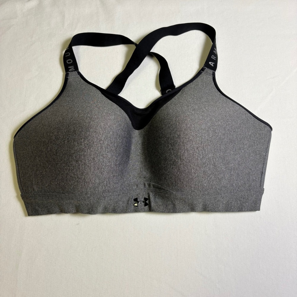 Under Armour, High Impact Sports Bra, Gray, 1X, MSRP $55